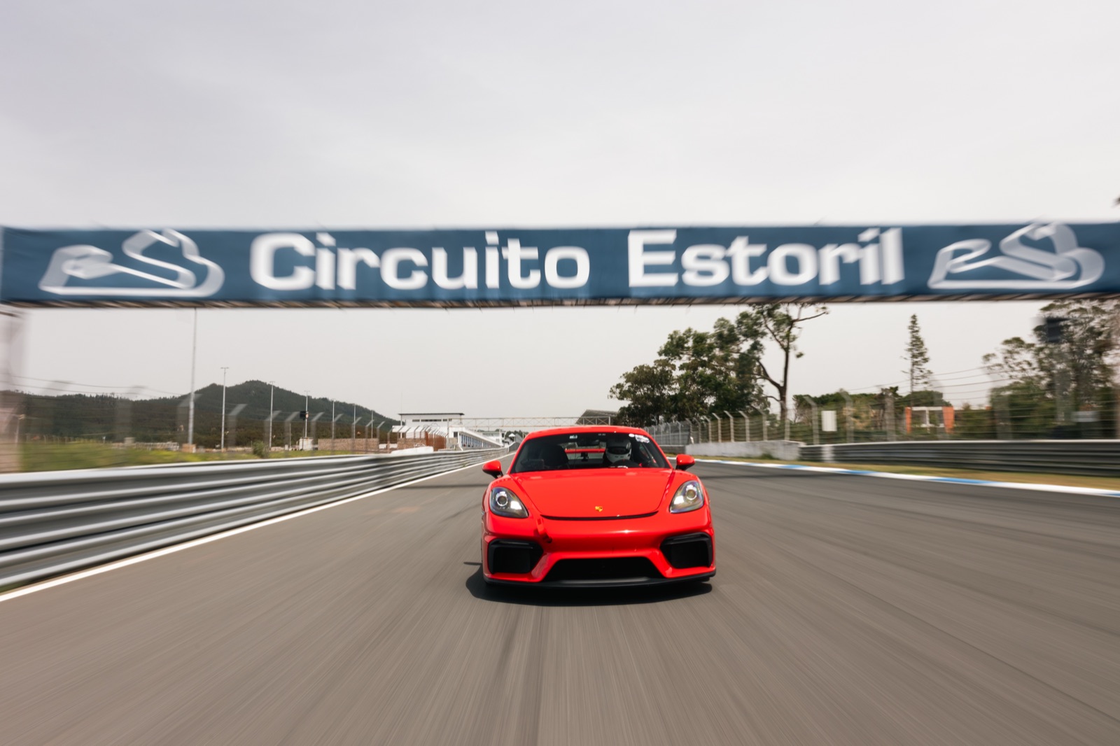 Down the main straight under the Circuito Estoril banner